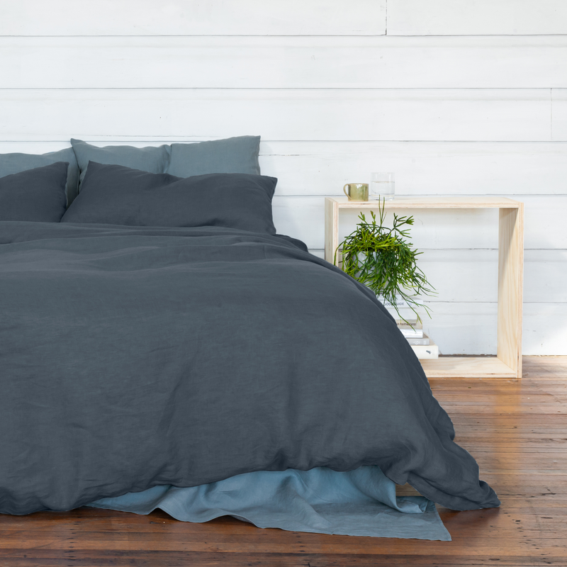 Linen Pillowcase Set - Midnight Blue