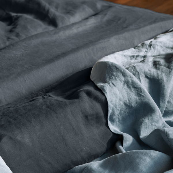 Linen Pillowcase Set - Midnight Blue