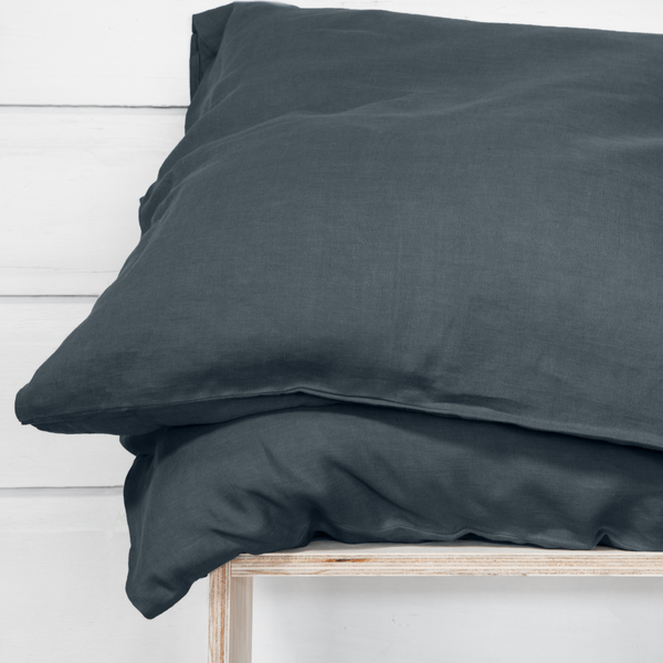 Linen Pillowcase Set - Midnight Blue