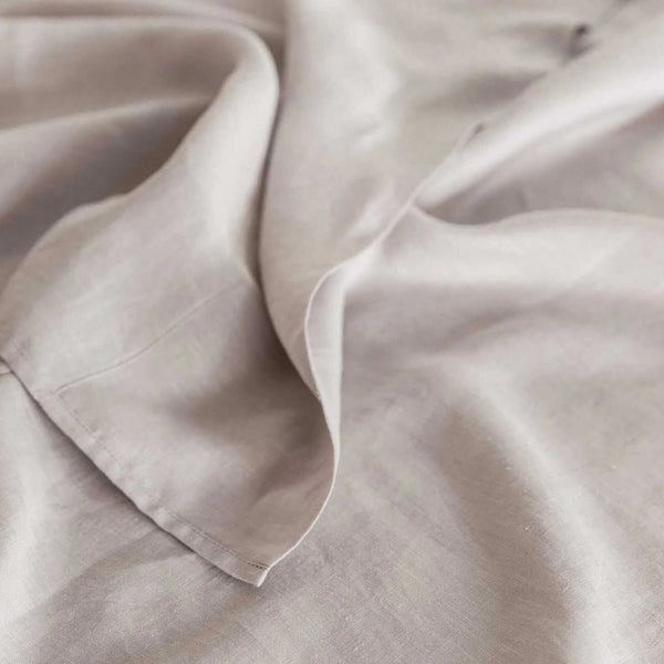 Pure Linen Bed Sheet Set in Grey