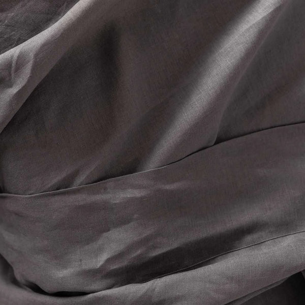 Pure Linen Bed Sheet Set in Storm Grey
